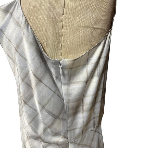 Vince Hazy Plaid Cowl Neck Slip Dress in Powder Blue Gray Size 8 - Picture 7 of 13